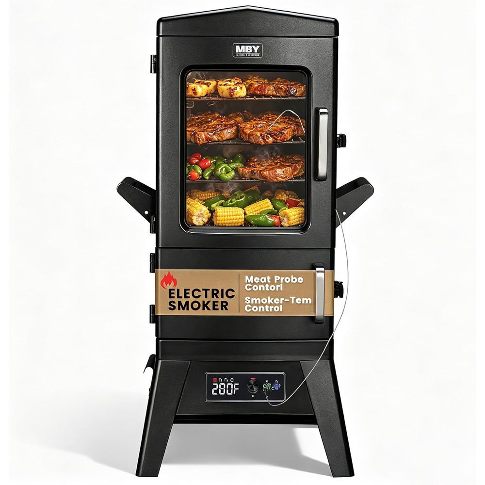Electric Smoker Bbq - Duża, elektryczna wędzarnia BBQ z pokrywą,