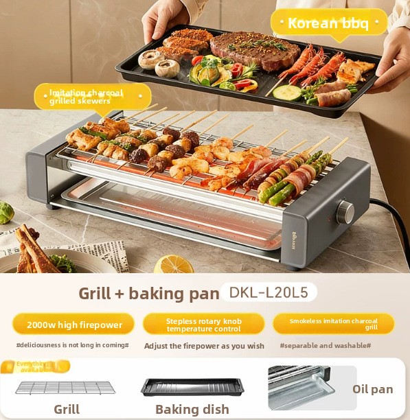 Raclette Grill Table - Elektryczny grill bezdymny do użytku domowego,